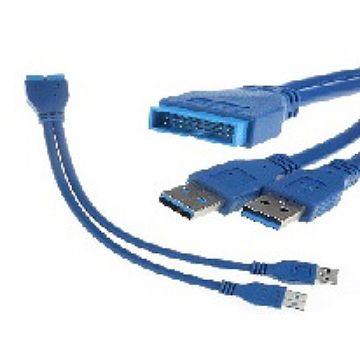 2 Port USB 3.0 A Male to 20 Pin Male Motherboard Extension Cable Adapter - Send-Victory Corp.