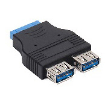20Pin Male to 2 ports USB 3.0 A Female Adapter - Send-Victory Corp.